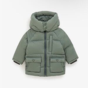 ZARA WRAPAROUND DOWN PUFFER JACKET
sage green 3/4T